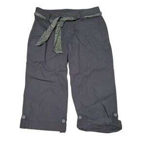The North‎ Face Cropped Pants Capri Black Tie Belt Womens 10 Gorp Hiking